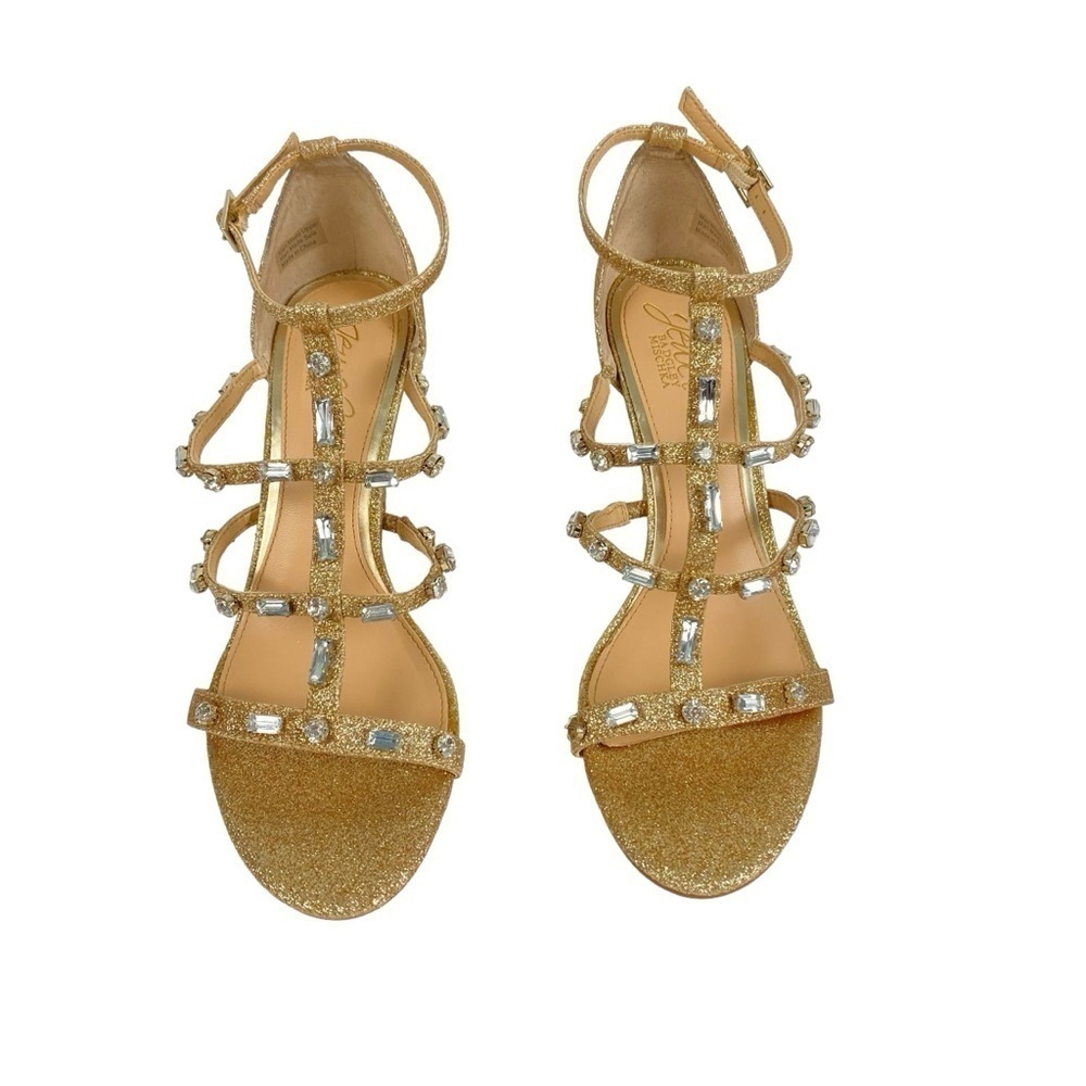 Badgley Mischka Gold Strappy Stiletto size 7.5